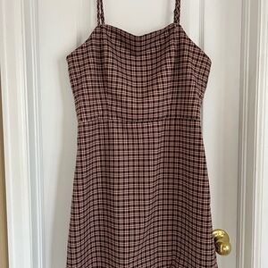 Gianni Bini Checkered Brown Mini Dress